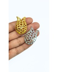 Zamak Lale Model Tesbih İmamesi Gümüş Renk - 24x35mm