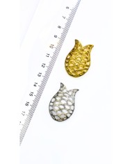 Zamak Lale Model Tesbih İmamesi Gümüş Renk - 24x35mm