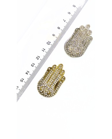 Zamak Zirkon El Hamsa Model Tesbih İmamesi Gümüş Renk - 23x40mm