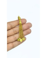 Zamak 4’lü Zincir Püsküllü Tuğra Uçlu Tesbih İmamesi Sarı