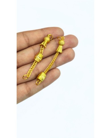 Zamak Tek Zincir Tesbih Püskülü İmameli Sarı