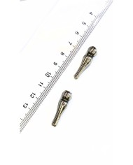 Zamak Çizgili Desenli Tesbih İmamesi Nikel - 8x28mm