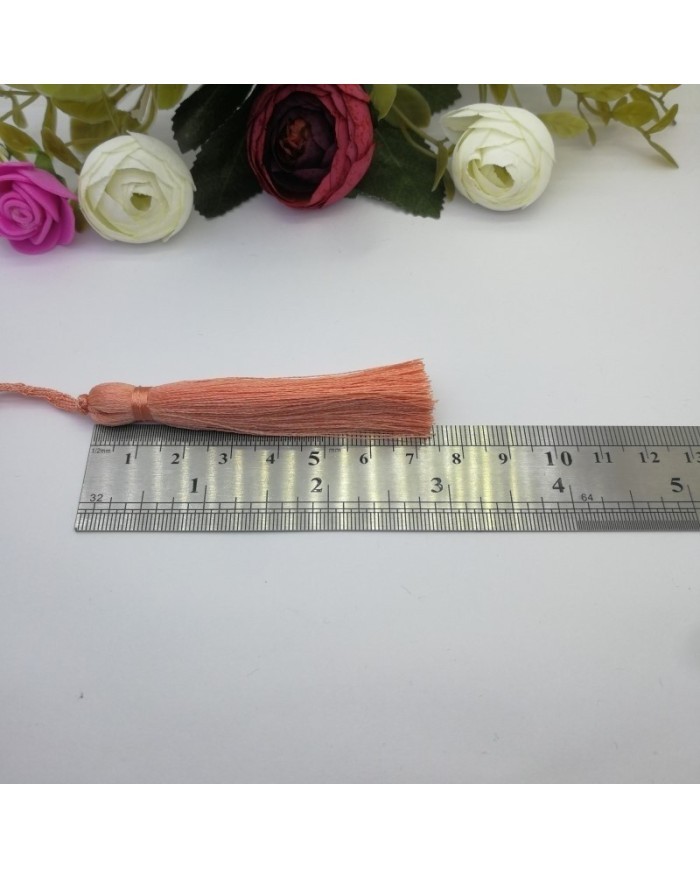 10 Adet - 7-8 cm İpek Püskül - karamel
