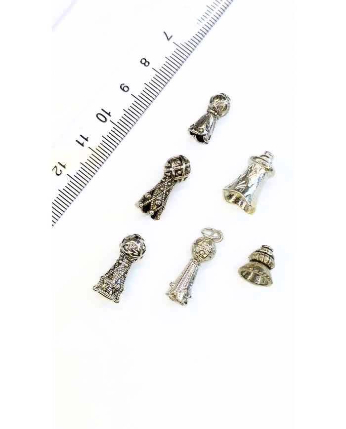 Zamak Desenli Tesbih İmamesi Nikel - 8x10mm
