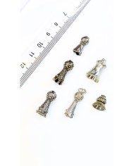 Zamak Desenli Tesbih İmamesi Nikel - 10x10mm