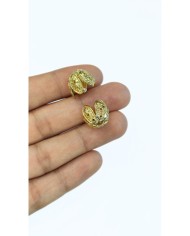 Zamak Tesbih Kapama Başlık Çiçek Sarı - 11x15mm