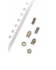 Zamak Lale Tesbih Ucu Nikel - 7x10mm