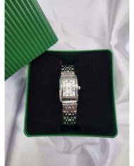 Klasik Model Dikdörtgen Tasarım Roma Rakamlı Çelik Kasa Kol Saati - Metal Kordon