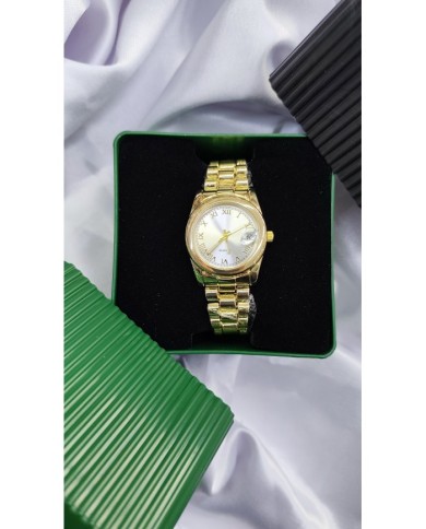 Klasik Model Yuvarlak Tasarım Roma Rakamlı Çelik Kasa Kol Saati - Metal Kordon