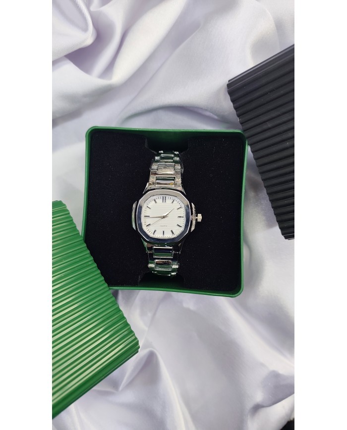 Klasik Model Yuvarlak Tasarım Çelik Kasa Kol Saati - Metal Kordon