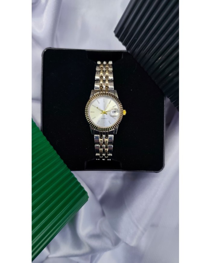 Klasik Model Yuvarlak Tasarım Çelik Kasa Kol Saati - Metal Kordon