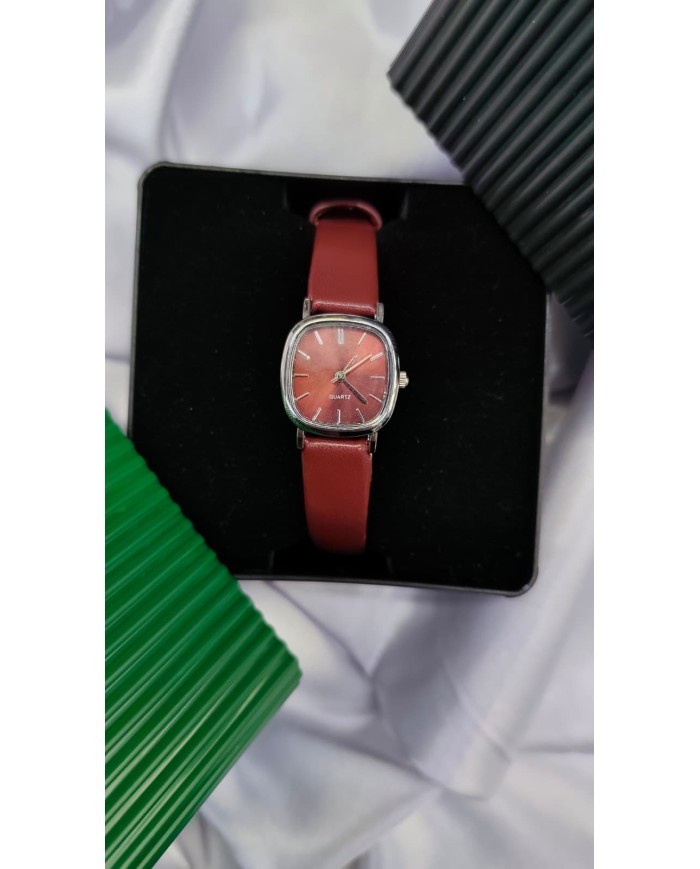 Klasik Model Oval Tasarım Çelik Kasa Kol Saati - Deri Kayış