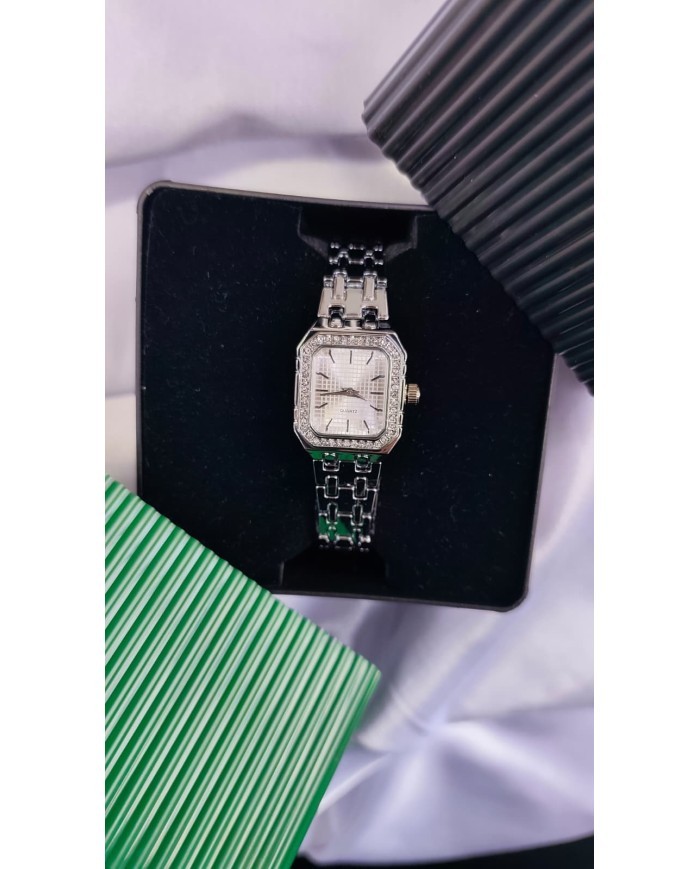 Model Kare Tasarım Çelik Kasa Kol Saati - Metal Kordon