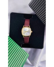 Model Kare Tasarım Çelik Kasa Kol Saati - Deri Kayış