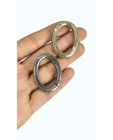 Yaylı Kanca Anahtarlık Çanta Askı Aparatı Oval Sarı 39x49mm - 1 Adet