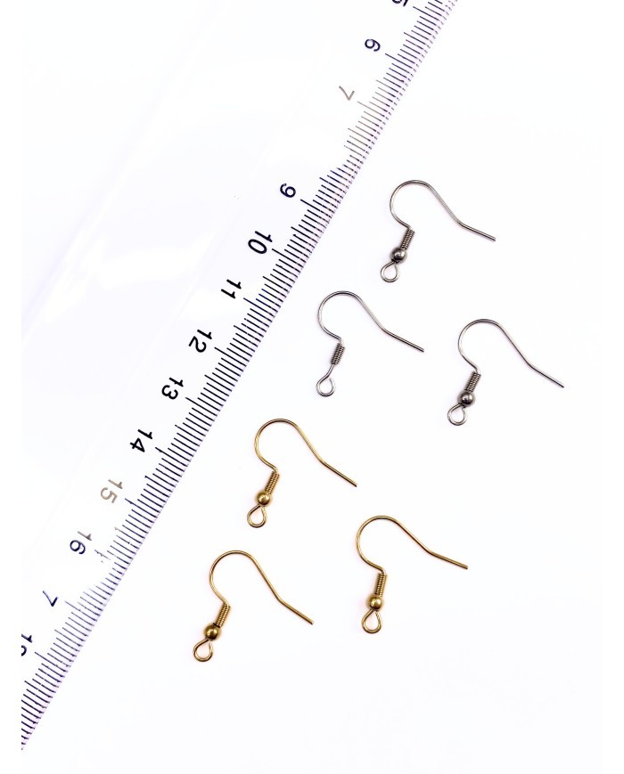 Çelik Küpe Kancası Çift Sarı 19x19mm - 100  Çift