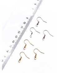 Çelik Küpe Kancası Çift Sarı 19x19mm - 100  Çift