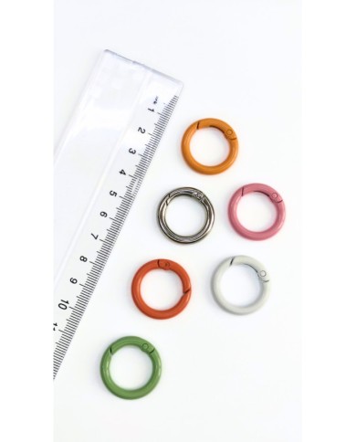 Yaylı Kanca Anahtarlık Çanta Askı Aparatı Yuvarlak Yeşil 17x17mm - 1 Adet