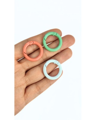 Yaylı Kanca Anahtarlık Çanta Askı Aparatı Yuvarlak Kırmızı 17x17mm - 1 Adet