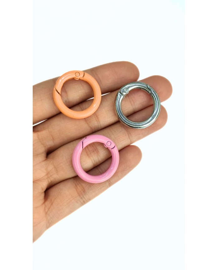 Yaylı Kanca Anahtarlık Çanta Askı Aparatı Yuvarlak Nikel 17x17mm - 1 Adet