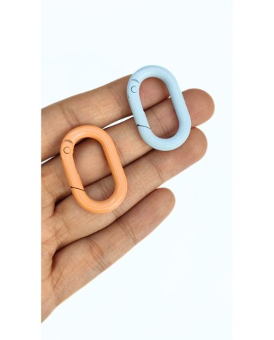 Yaylı Kanca Anahtarlık Çanta Askı Aparatı Oval Turuncu 20x34mm - 1 Adet