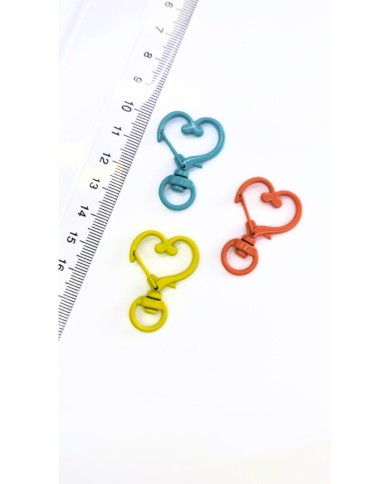 Yaylı Kanca Anahtarlık Çanta Askı Aparatı Kalp Mavi 24x34mm - 1 Adet