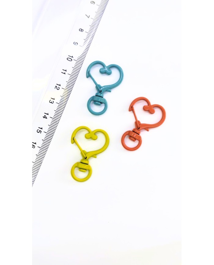Yaylı Kanca Anahtarlık Çanta Askı Aparatı Kalp Kırmızı 24x34mm - 1 Adet