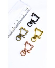 Yaylı Kanca Anahtarlık Çanta Askı Aparatı Kedi Siyah 21x34mm - 1 Adet