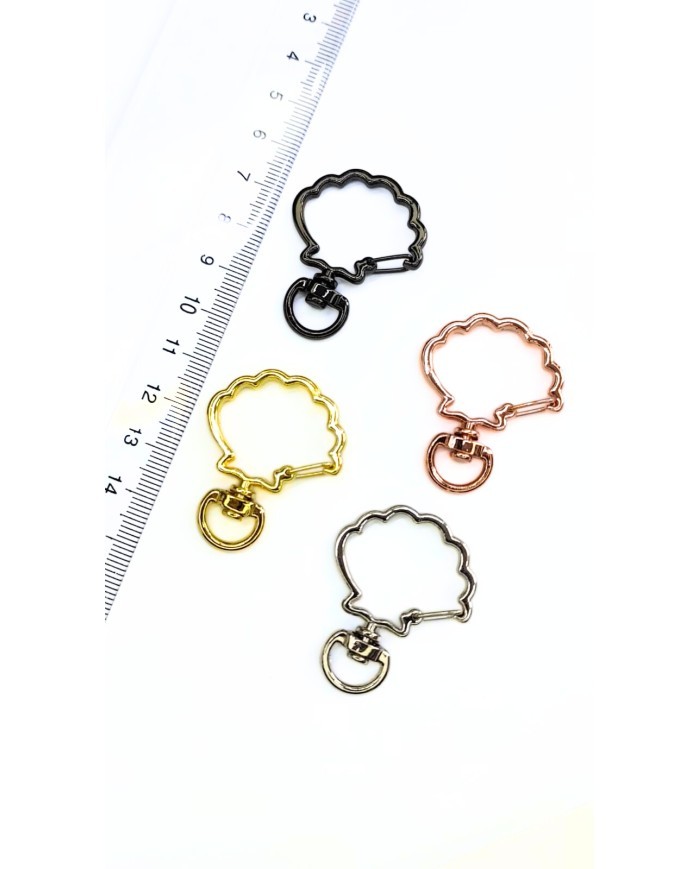 Yaylı Kanca Anahtarlık Çanta Askı Aparatı İstiridye Sarı 30x38mm - 1 Adet