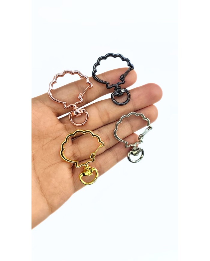 Yaylı Kanca Anahtarlık Çanta Askı Aparatı İstiridye Bakır 30x38mm - 1 Adet