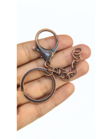 Papağan Klips ve Çift Tur Halka Anahtarlık Çanta Askı Aparatı Bakır - 1 Adet