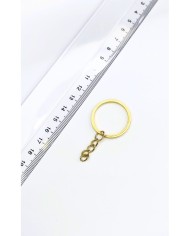 Yuvarlak Anahtarlık Halkası ve Uzatma Zinciri Sarı 21mm - 40 Adet