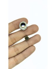 Mıknatıslı Zirkon Taşlı Kolye Bileklik Kilidi Kapama Nikel - 1 Adet
