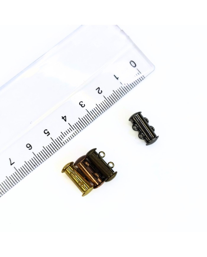 Geçmeli Mıknatıslı Uzun 2 Halkalı Kolye Bileklik Kilidi Kapama Sarı - 1 Adet