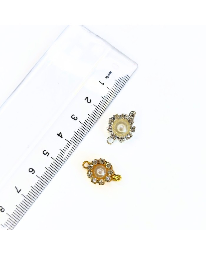 Geçmeli İncili Taşlı Kolye Bileklik Kilidi Kapama Sarı - 1 Adet