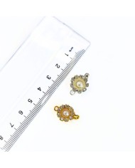 Geçmeli İncili Taşlı Kolye Bileklik Kilidi Kapama Sarı - 1 Adet