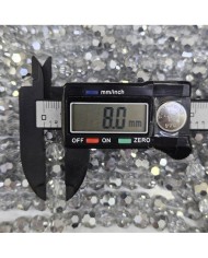 8mm İpe Dizili Kristal Boncuk Mat Beyaz - 10 Dizi