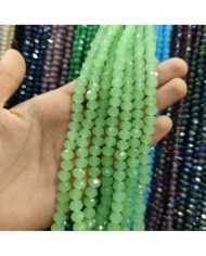 8mm İpe Dizili Kristal Boncuk Mat Çimen Yeşili - 10 Dizi