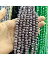 8mm İpe Dizili Kristal Boncuk Mat Gül Kurusu - 10 Dizi