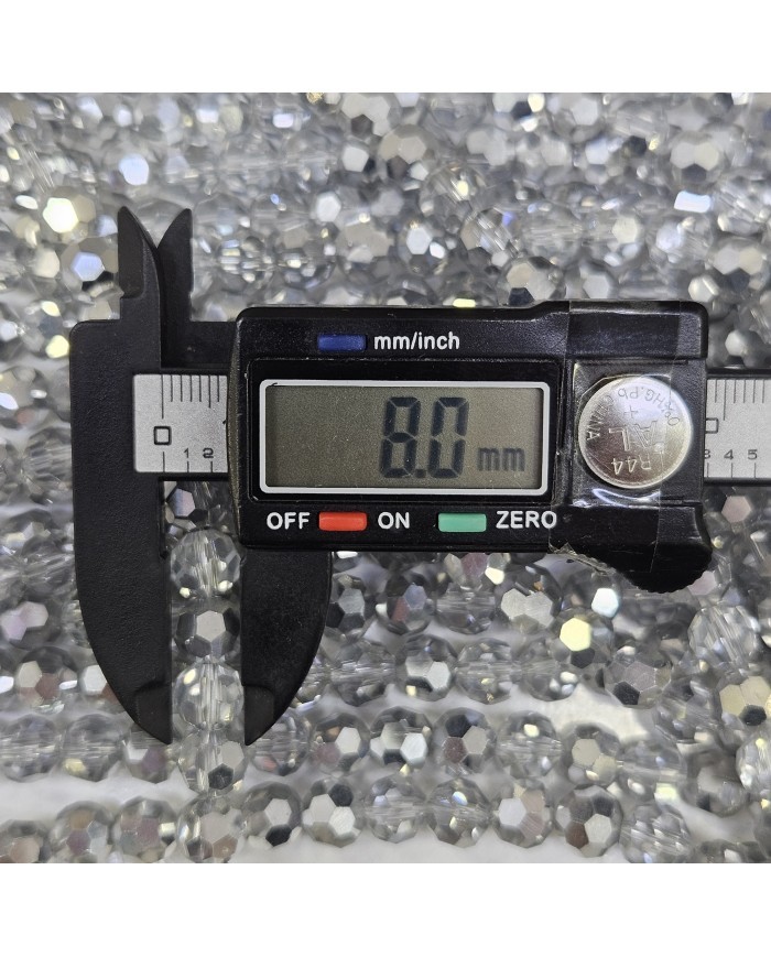 8mm İpe Dizili Kristal Boncuk Mat Gül Kurusu - 10 Dizi