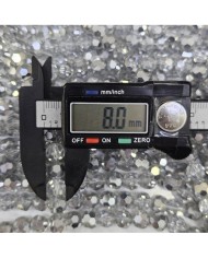 8mm İpe Dizili Kristal Boncuk Şeffaf Janjanlı Kahverengi - 10 Dizi