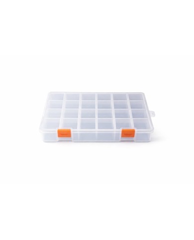 Şeffaf Boncuk Kutusu Organizer Mono Kilitli - 24 Gözlü