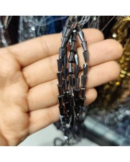 4x8mm İpe Dizili Deve Tabanı Huni Kristal Boncuk Metalik Kaplama Siyah - 1 Dizi