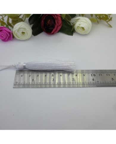 10 Adet - 7-8 cm İpek Püskül - beyaz