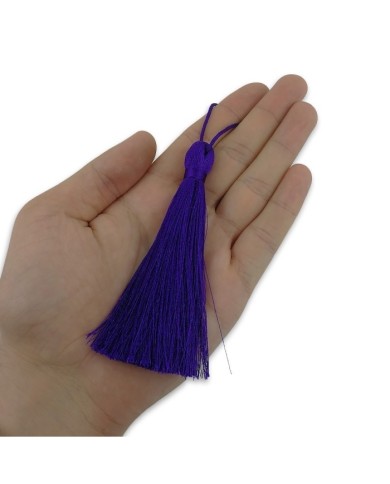 10 Adet - 7-8 cm İpek Püskül - mor