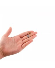 5 adet - MİNİ HARFLER - METAL KAPLAMA KULPLU GOLD - F