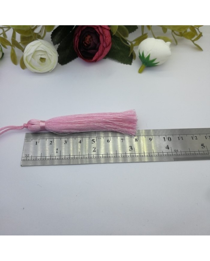 50 Adet - 7-8 cm İpek Püskül - açık pembe