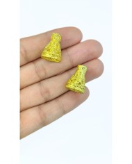 Zamak Tesbih Başlığı Sarı - 15x19mm