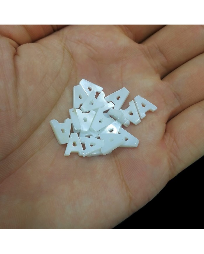 Doğal sedef  taş Kolye Küpe Ucu - A HARF