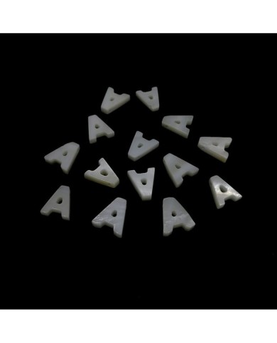 Doğal sedef  taş Kolye Küpe Ucu - A HARF